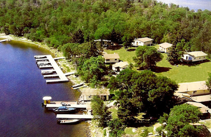 Aerial view of Pipestone Point Resort.