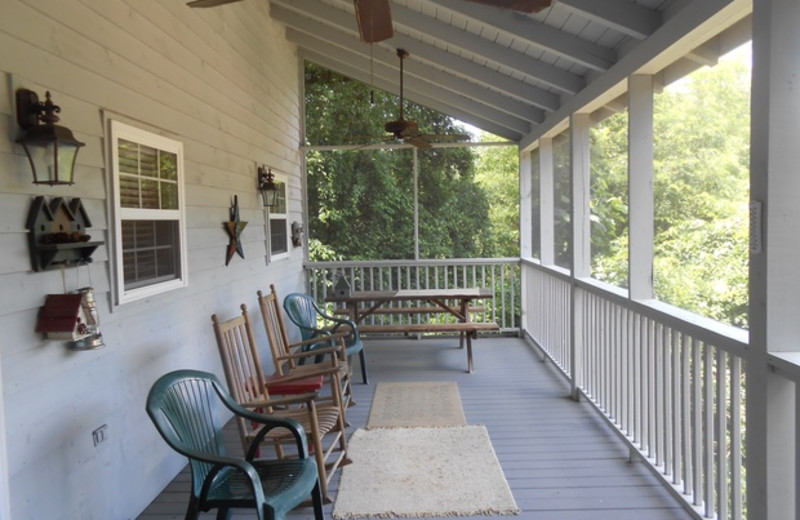 Cabin deck at Cabins at Highland Falls.