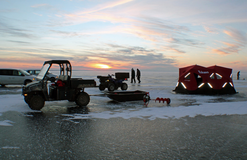 Ice fishing at McQuoid's Inn 