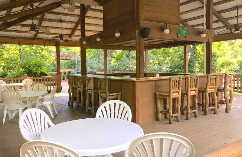 Patio at Grizzly Jacks Grand Bear Resort.