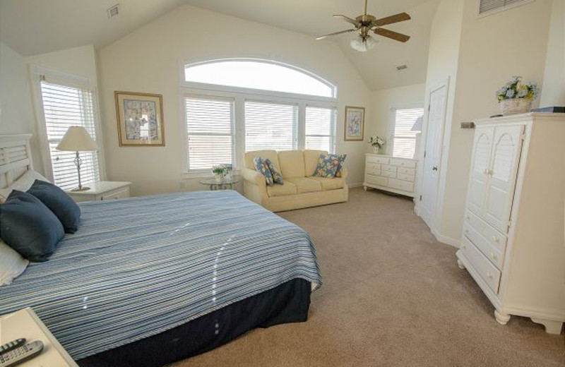 Rental bedroom at Beach Realty & Construction.