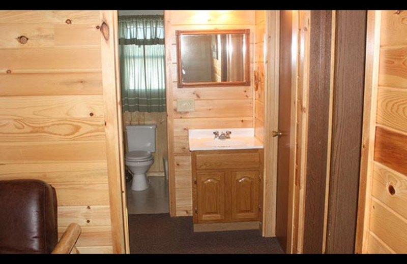 Cabin interior at Isle O' Dreams Lodge.