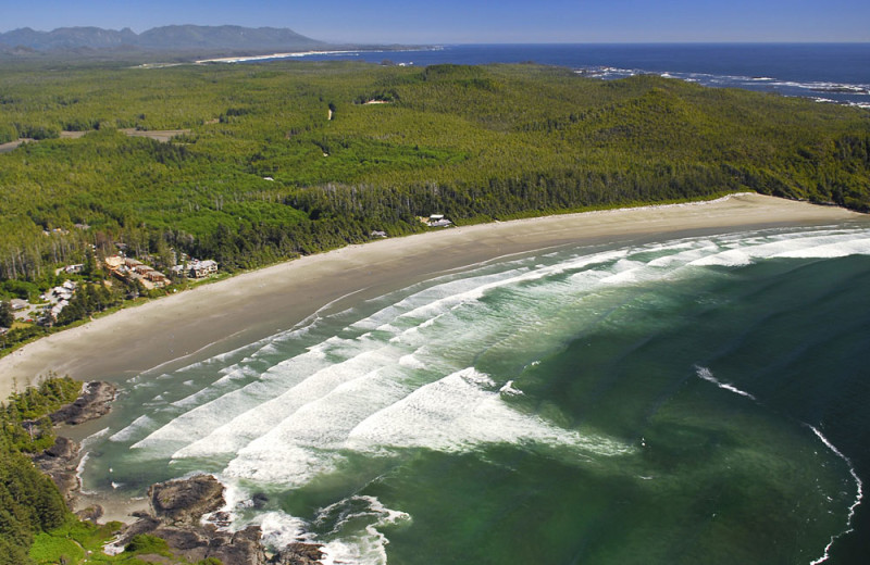 Aerial view of Cox Bay Beach Resort.