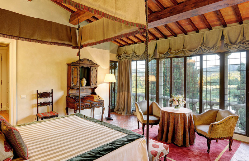 Guest room at Villa La Massa.