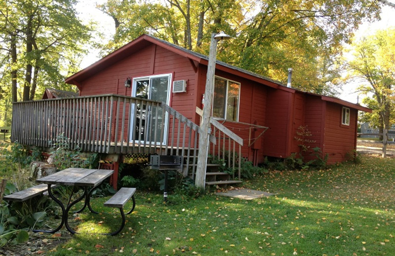 Cabin exterior at Cedar Point Resort.