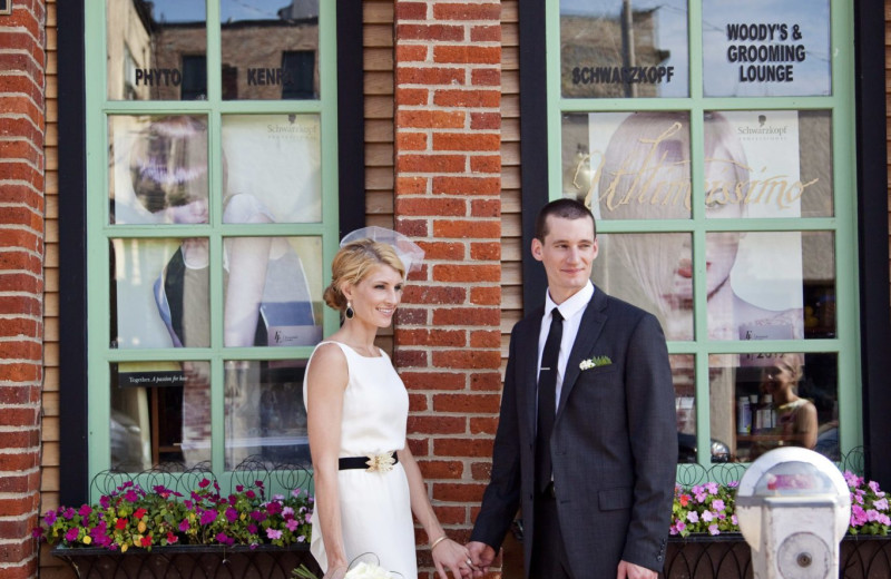 Wedding couple at Historic Afton House Inn.