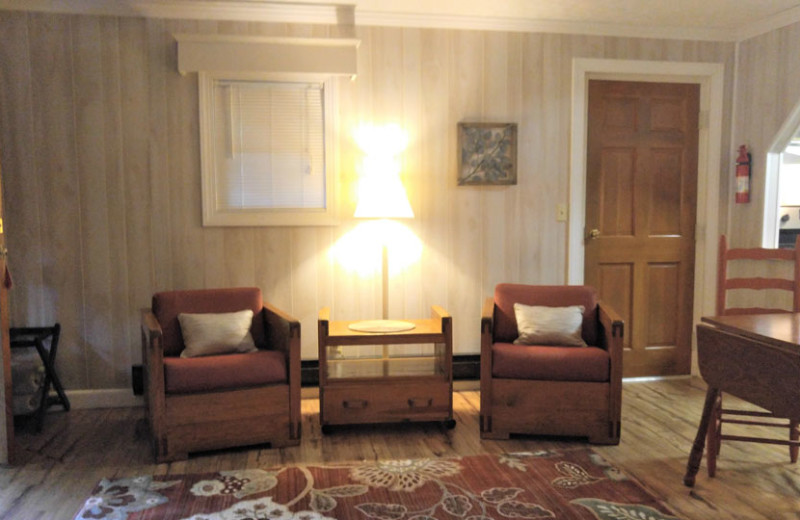 Rental living room at Stay Waterfront - Cheat River Lodge & Cabins.