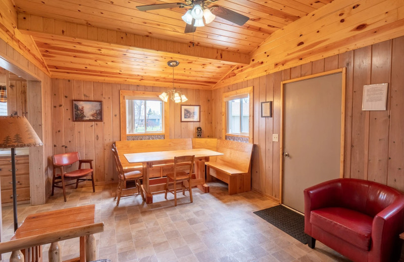 Cabin living room at Shady Grove Resort.