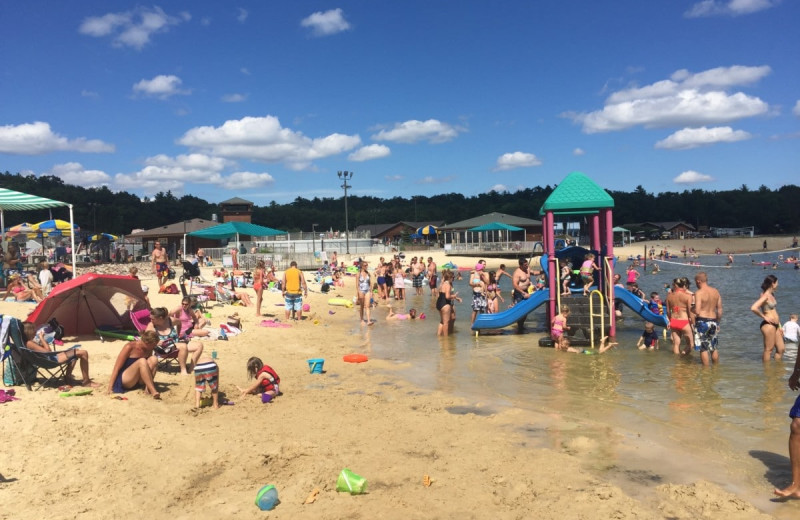 Beach at Yogi Bear's Jellystone Park Warrens.