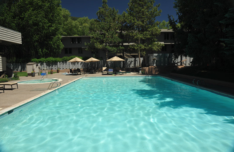 Rental outdoor pool at Frias Properties of Aspen - Chateau Roaring Fork #14.