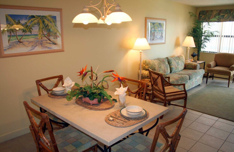 Unit dining table at Vistas on the Gulf.
