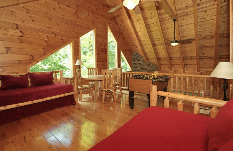Cabin loft at Cut Above Cabins.