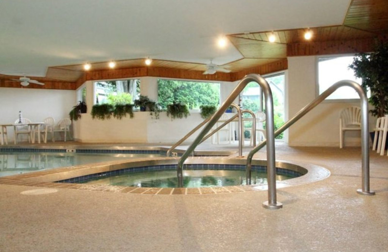 Indoor pool view at Bay Shore Inn.