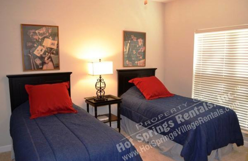 Rental bedroom at Hot Springs Village Rentals.