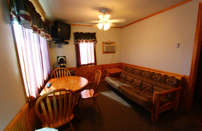 Guest living room at Zippel Bay Resort.