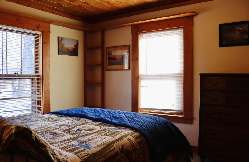 Cabin bedroom at Woods Landing.