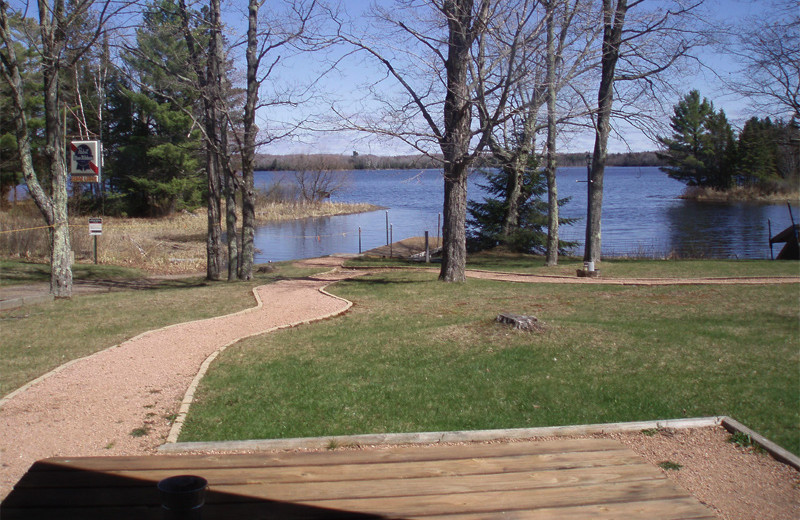 Lake view at Cedar Cove Cabins.