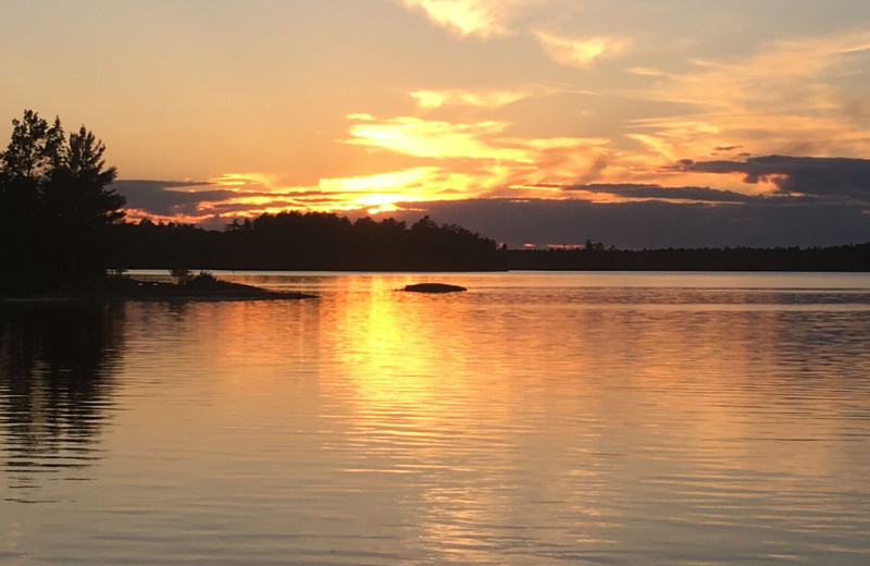 Sunset at Silv'ry Moon Lodge.