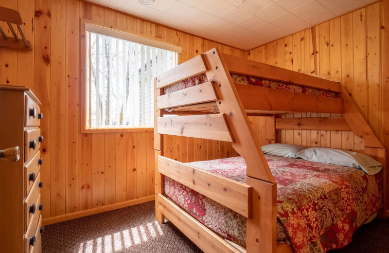 Cabin bedroom at Shady Grove Resort.