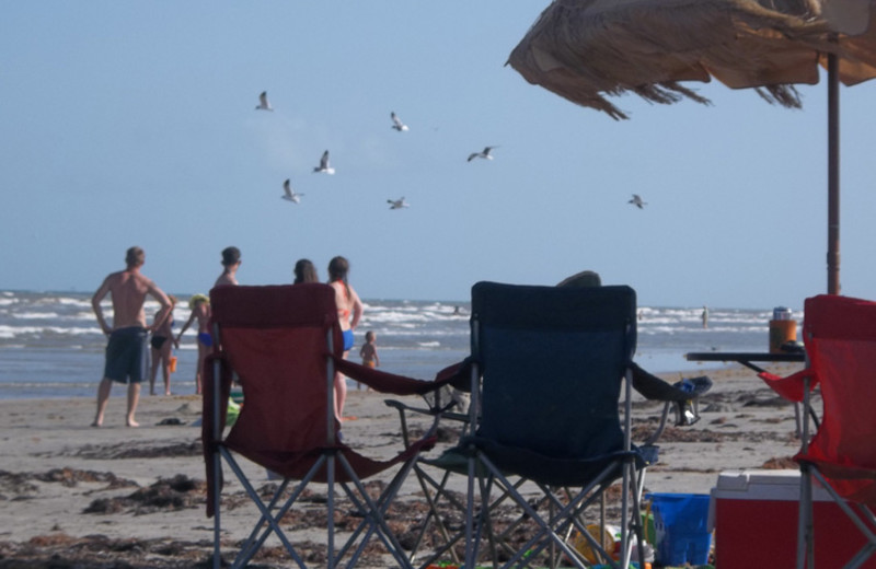 The beach at Sea Breeze Suites Port Aransas.