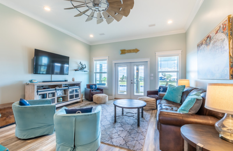 Rental living room at Sunset Properties.