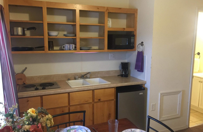 Guest kitchen at Tanglewood Lodge.