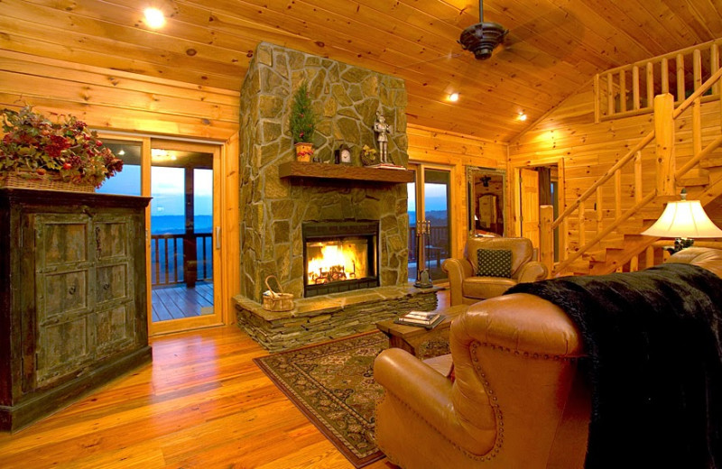 Cabin living room at Cabin Rentals of Georgia.