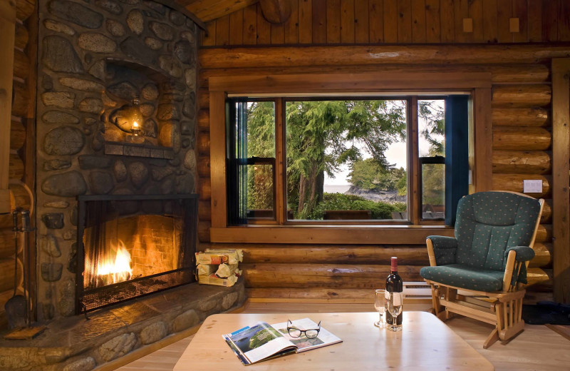 Cabin living room at Crystal Cove Beach Resort.