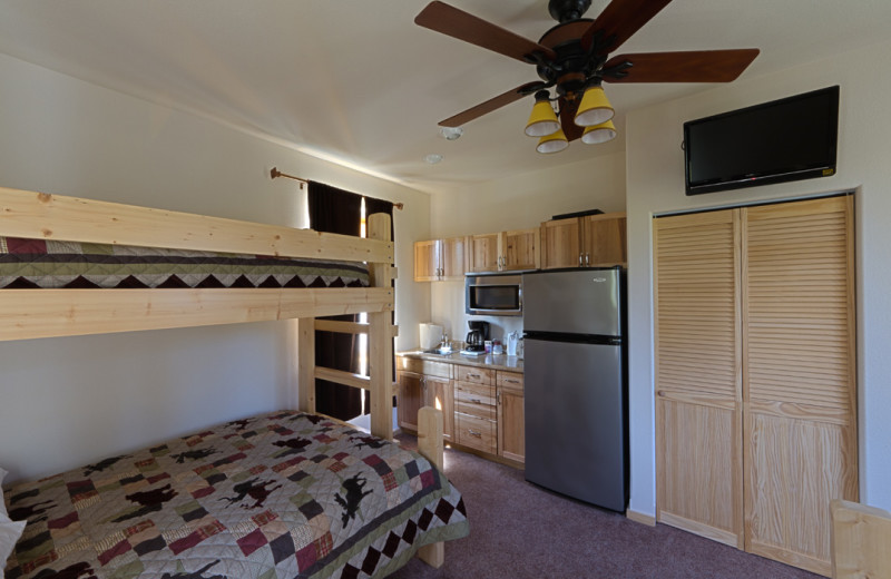 Guest bedroom at Salmon Catcher Lodge.