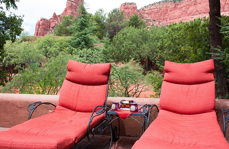 Patio at Adobe Village Graham Inn.