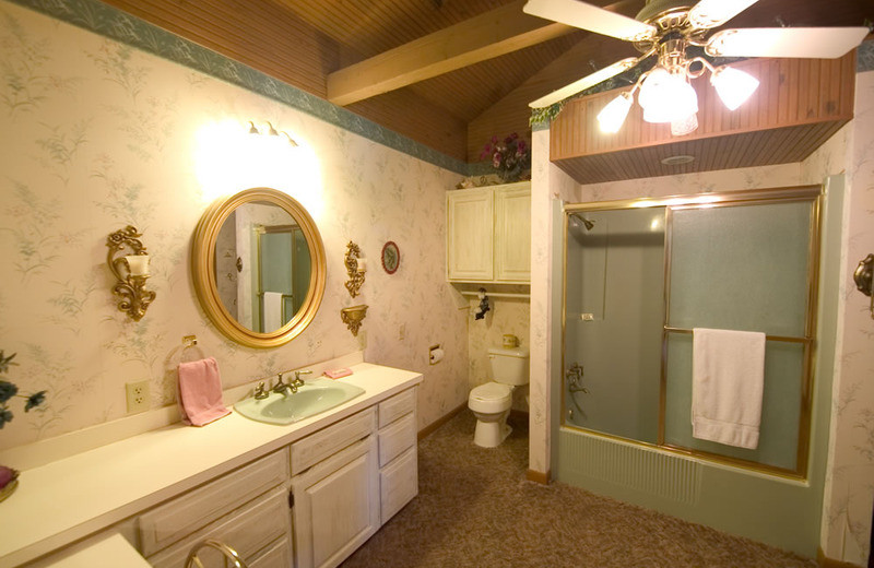 Cottage bathroom at Norfork Resort & Trout Dock.