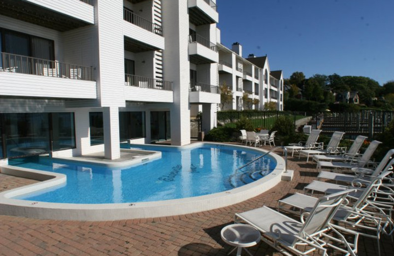 Outdoor pool at Edgewater Inn on the Harbor.