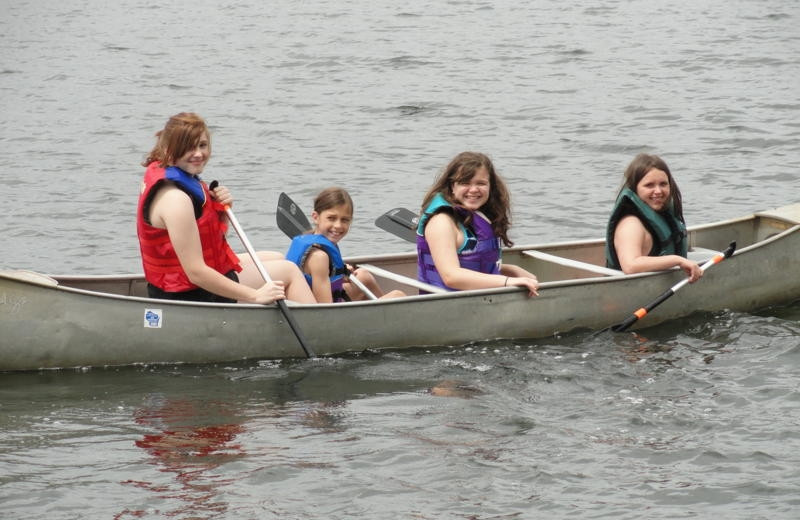 Canoeing at Evergreen Lodge.