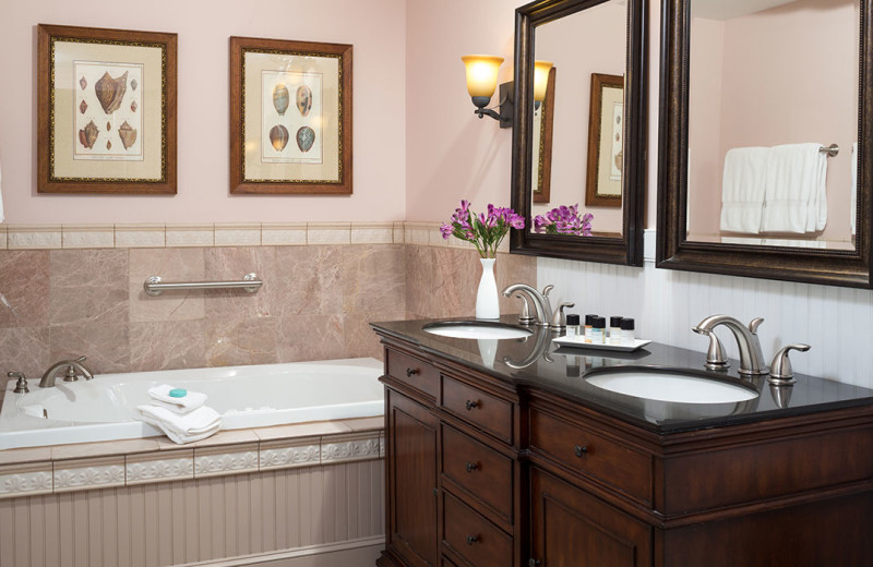 Guest bathroom at Grand Harbor Inn.