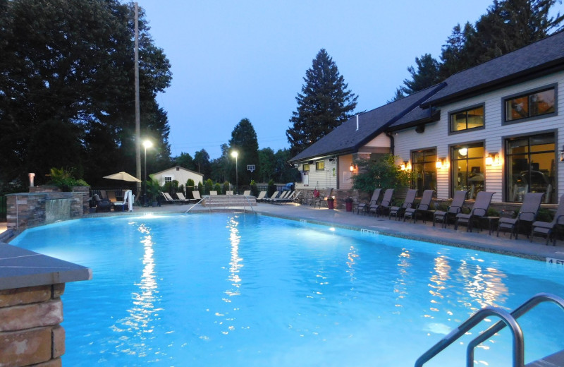 Outdoor pool at Fairway Suites At Peek'n Peak Resort.