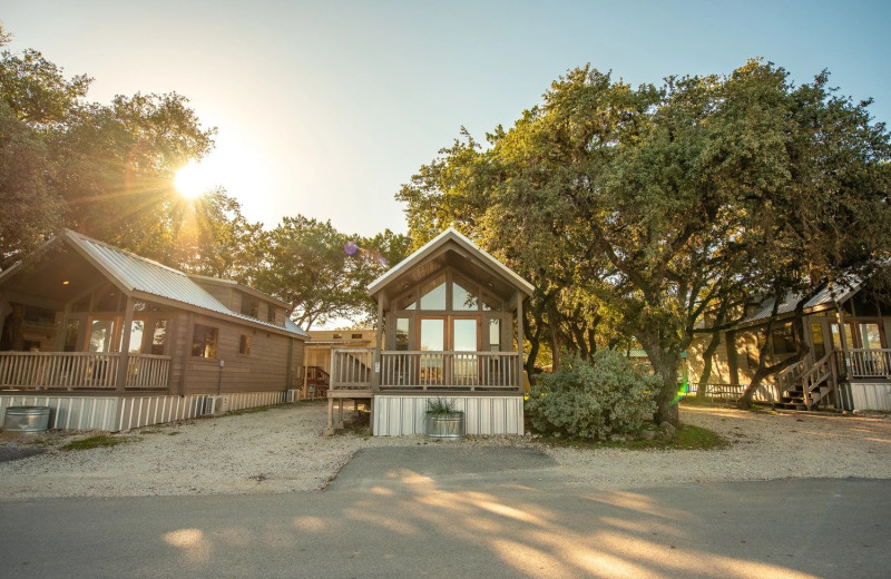 Cabins at Yogi Bear's Jellystone Park Hill Country.