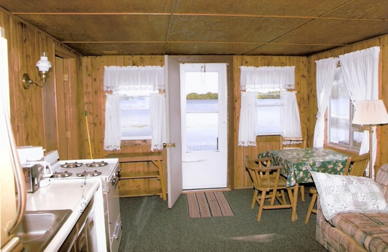 Cabin interior at Lake George Resort.