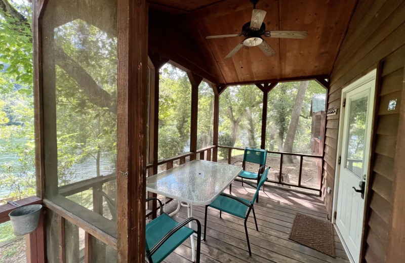 Cabin deck at Copper John's Resort.