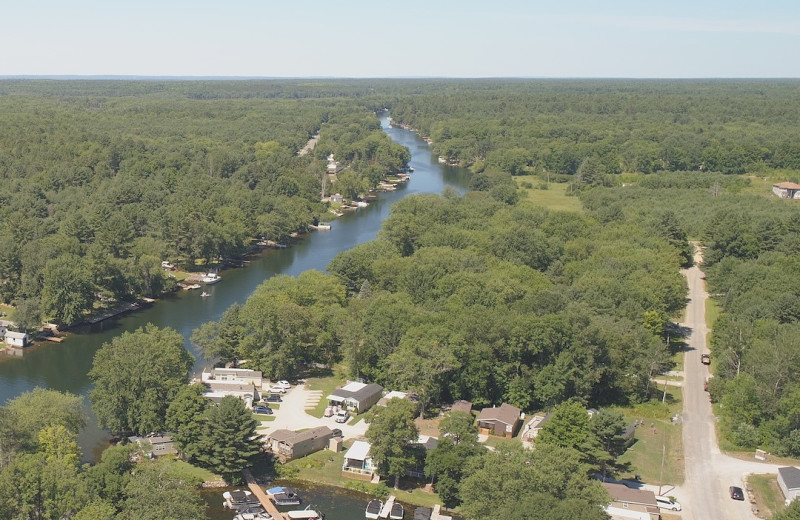 Aerial view of Great Blue Resorts- Shamrock Bay Resort.