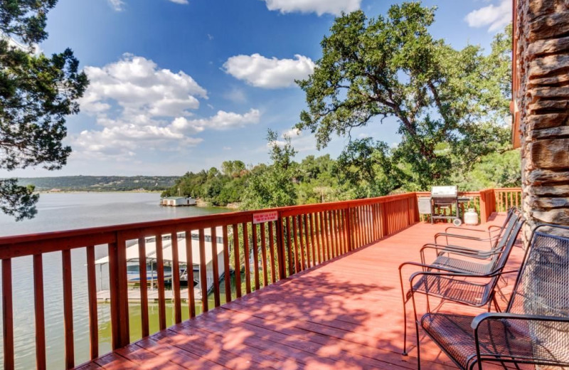 Deck view at Moores Hidden Cove Retreat.