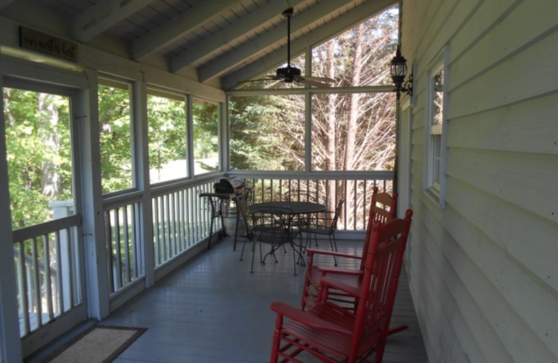 Cabin deck at Cabins at Highland Falls.