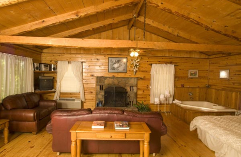 Cabin interior at Buffalo River Outfitters.