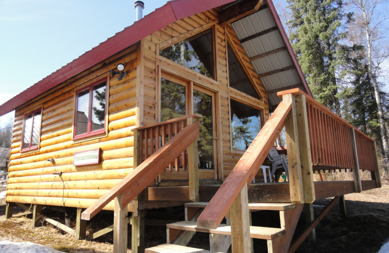 Cabin exterior at The Northwoods Lodge.
