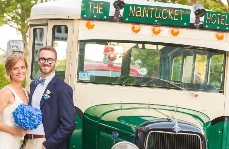 Wedding couple at The Nantucket Hotel and Resort.