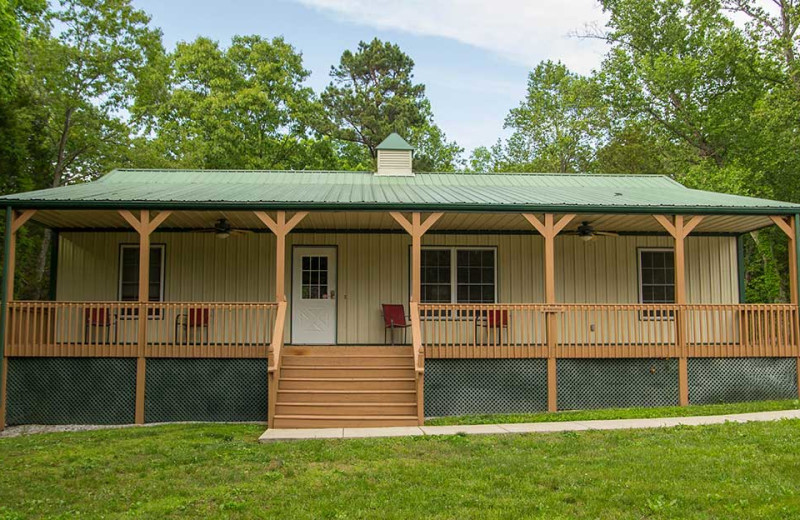 Cabin exterior at Willowbrook Cabins.