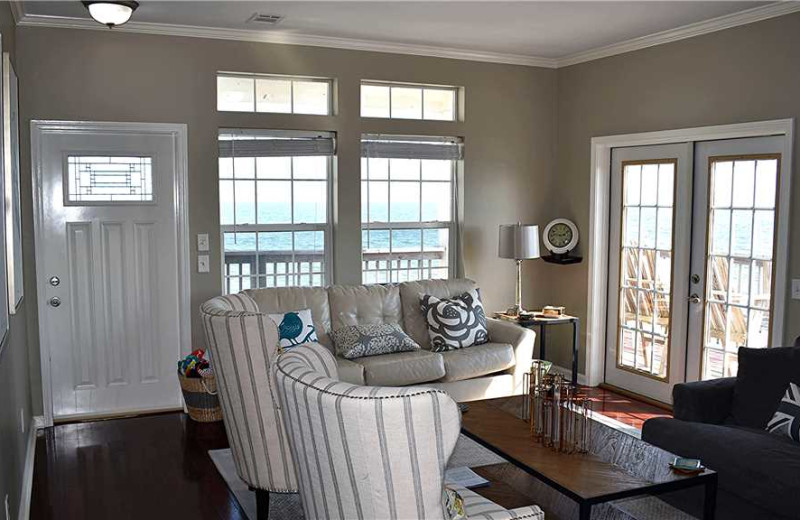 Rental living room at Dauphin Island Beach Rentals, LLC.
