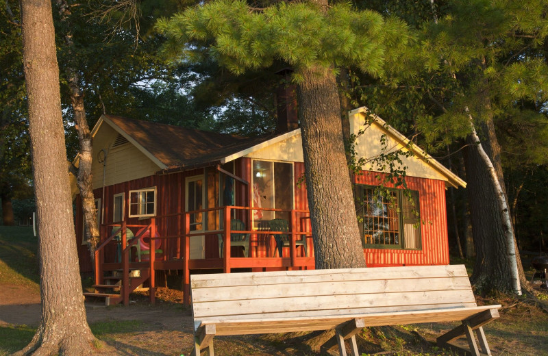 Cabin exterior view of Holiday Acres Resort.