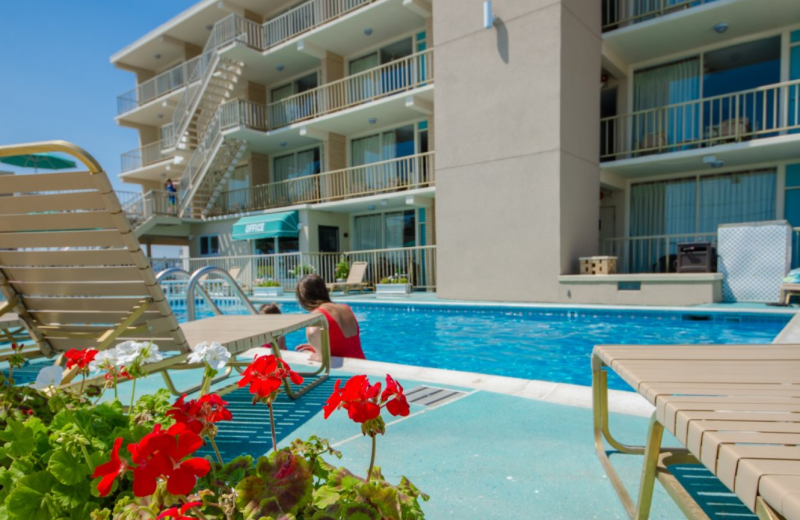 Outdoor pool at Aquarius Motor Inn.