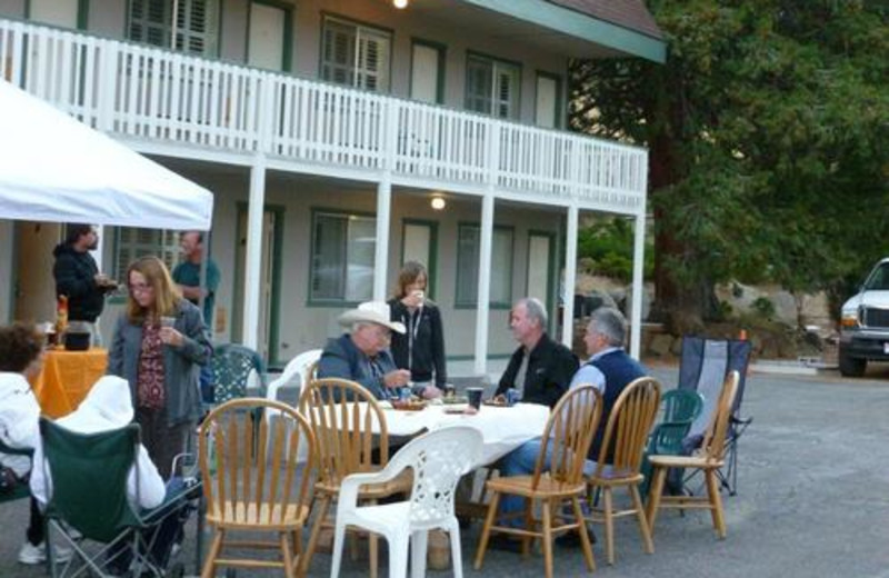 Outside dining area at Woodfords Inn.