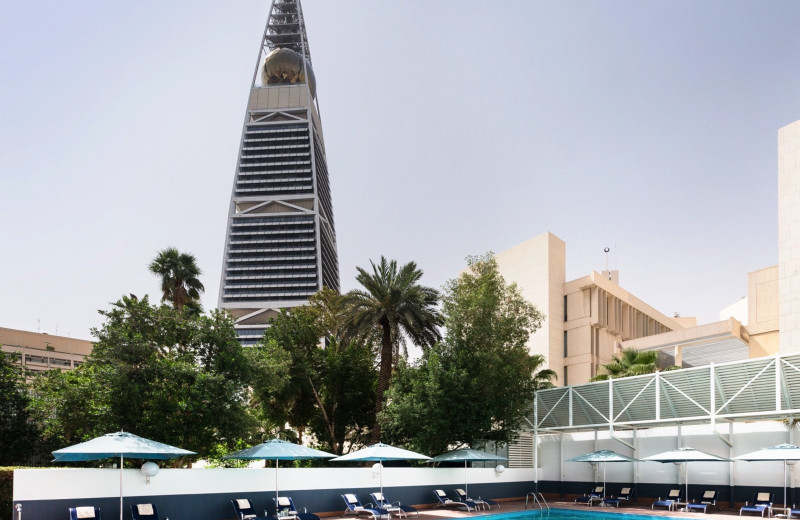 Outdoor pool at Hotel Al Khozama.